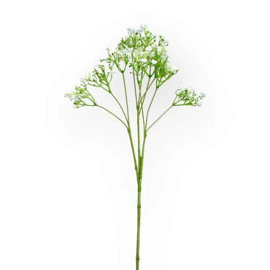 A single stem of Gypsophila White artificial flowers, showcasing delicate white blooms and thin green stems.