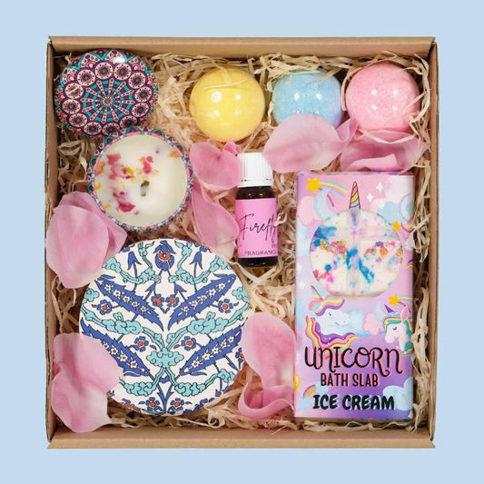 Flower_Guy_Unicorn Dreams Peony Whispers Gift Box packed with bath and body pamper treats - Flower Guy