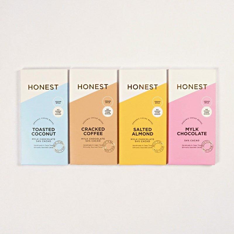 HONEST CHOCOLATE Mylk Range, Vegan chocolate Dark chocolate alternative Dairy-free chocolate Toasted coconut chocolate - Flower Guy