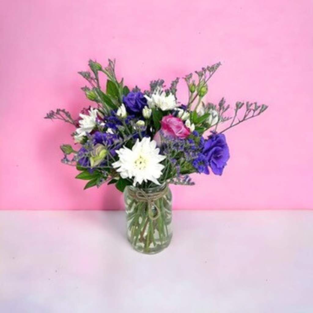 Elegant Blossom Delight vase with white chrysanthemums and pink roses from Flower Guy.