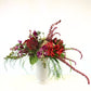Heartwarming Cherry Blossom arrangement with snapdragons and alstroemeria in white ceramic vase | Flower Guy