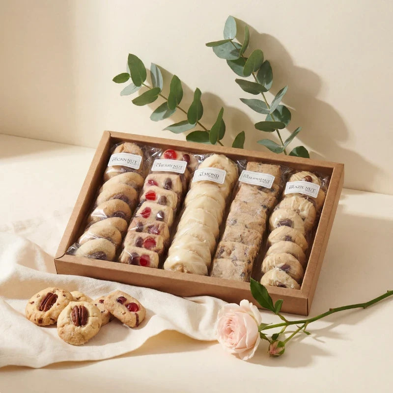 Luxury Biscuits Large gift box by Flower Guy, alternate view of the contents