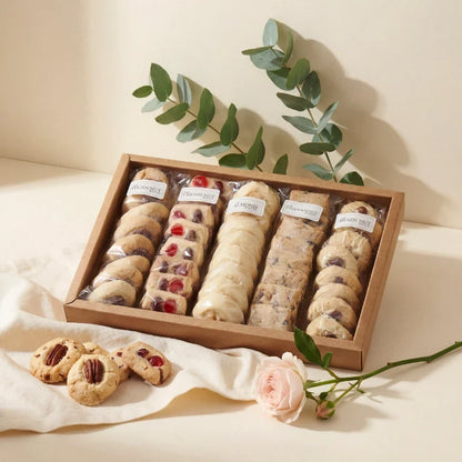 Luxury Biscuits Large gift box by Flower Guy, alternate view of the contents