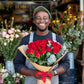 Scarlet Affection bouquet with vibrant red roses | Flower Guy
