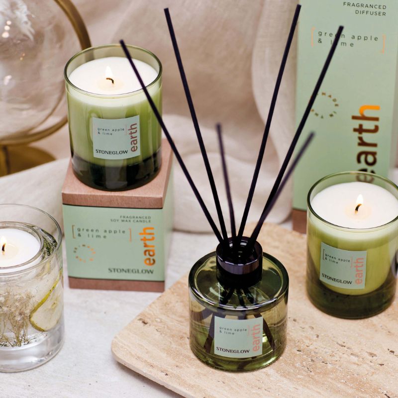Stoneglow Earth Green Apple & Lime Candle - alternate view