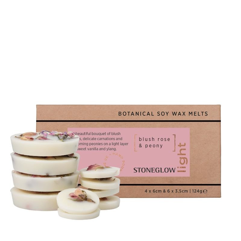 Stoneglow Light - Blush Rose & Peony - Botanical Scented Soy Wax Melts
