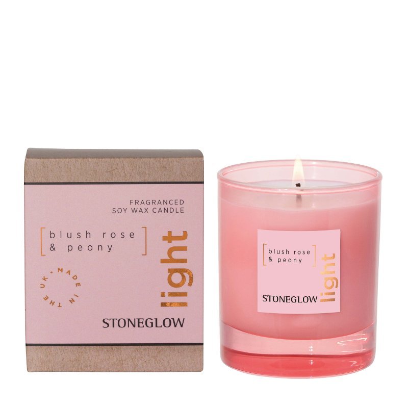 Stoneglow Light Blush Rose and Peony Tumbler Candle