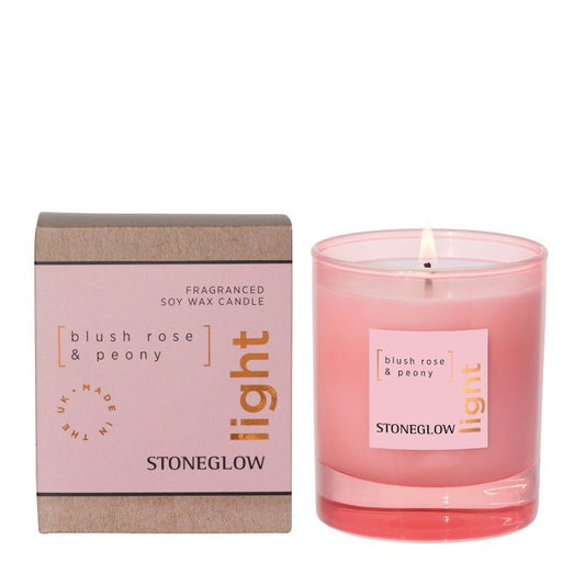 Stoneglow Light Blush Rose and Peony Tumbler Candle