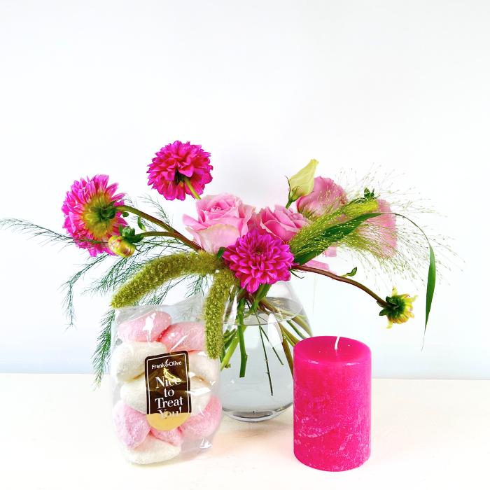 Elegant Pink and Green Meadow Arrangement by Flower Guy
