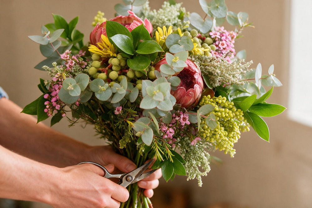 Fresh Mouille Point Flower and Gift Delivery wrapped in kraft paper for same-day delivery